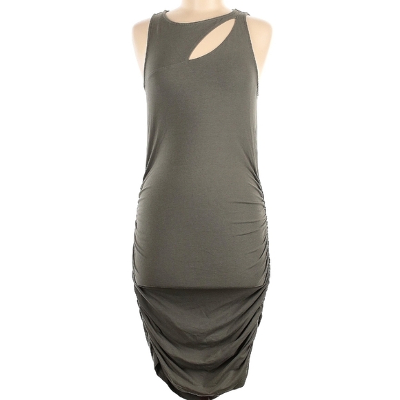 Express Rouched Keyhole Green Cocktail Dress - Picture 1 of 5